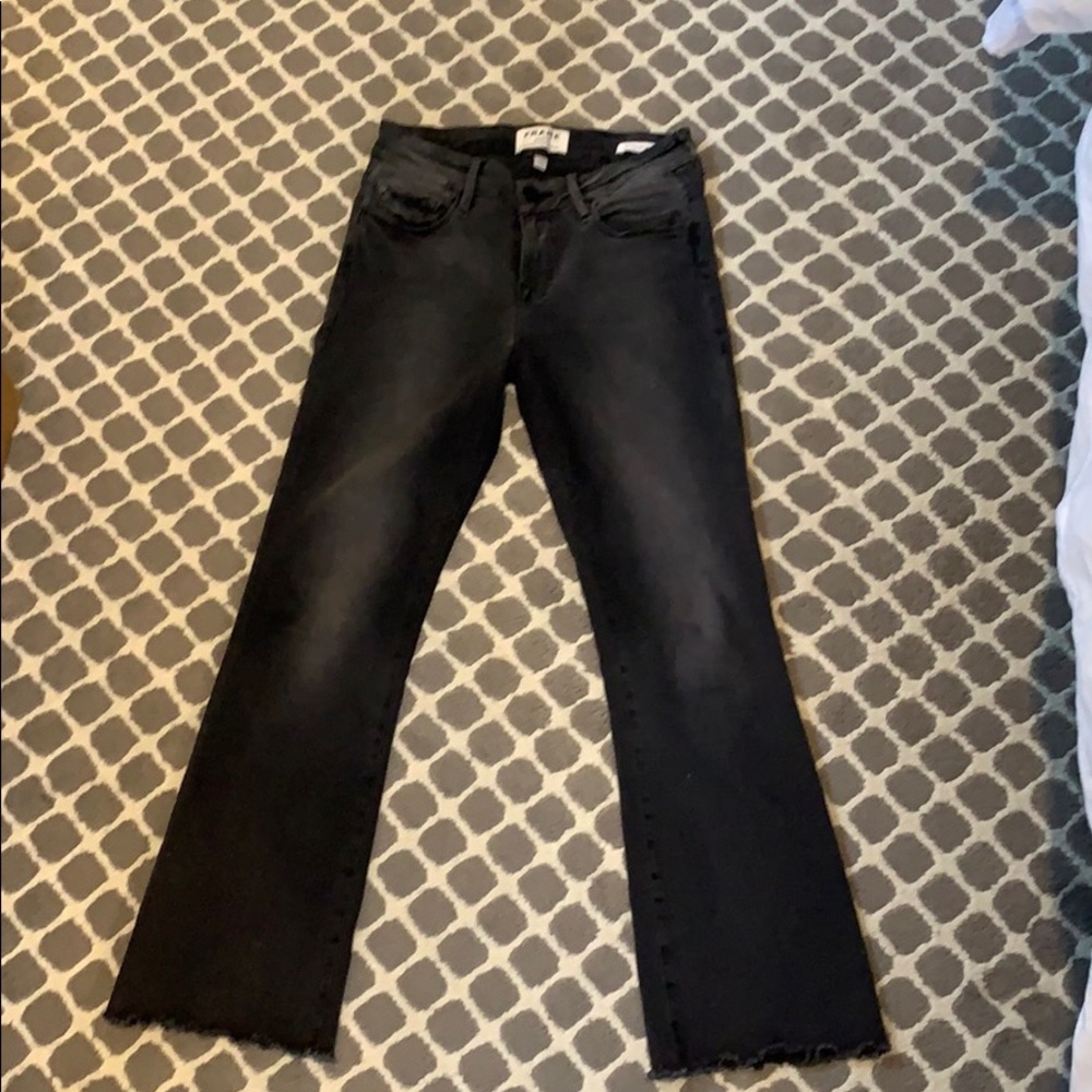 Frame or crop mini boot jeans.